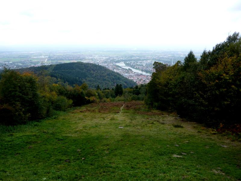 Blick vom Heidelberger Königsstuhl ins Neckartal
