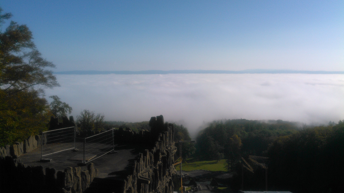 Nebel über Kassel, vom Herkules aus gesehen